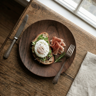 Lot de 6 assiettes plates effet bois - MOOD