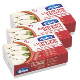 Lot 3x Chipirons farcis dans l'huile - Conserve 110g