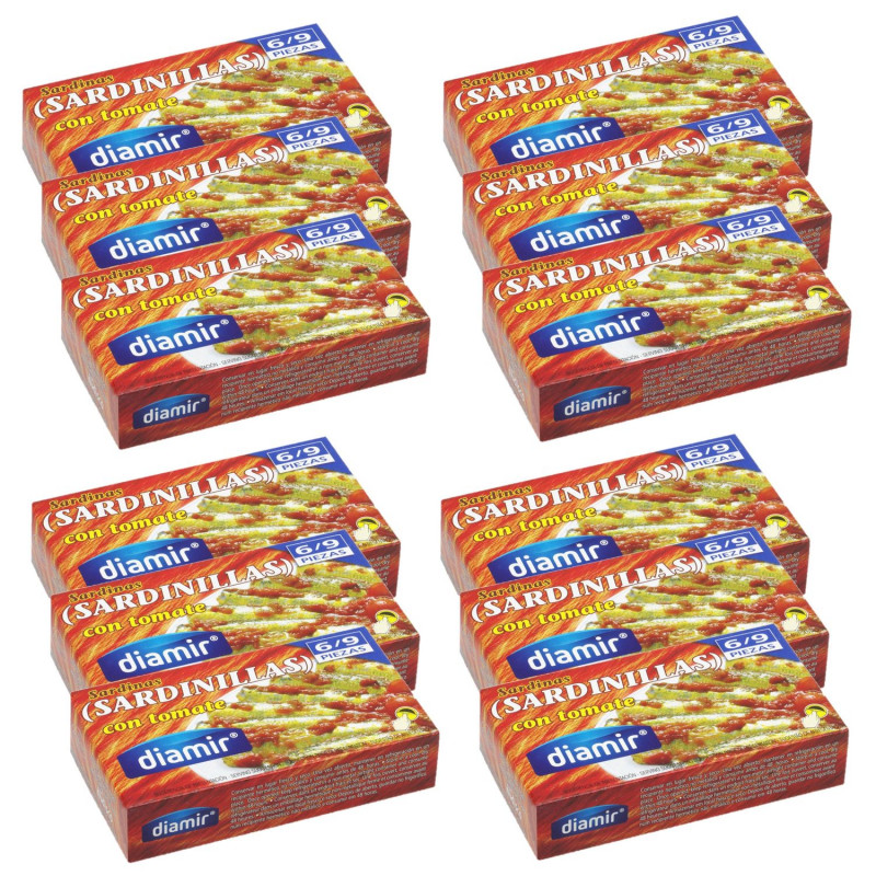Lot 12x Sardines en salsa de tomate - Conserve 90g
