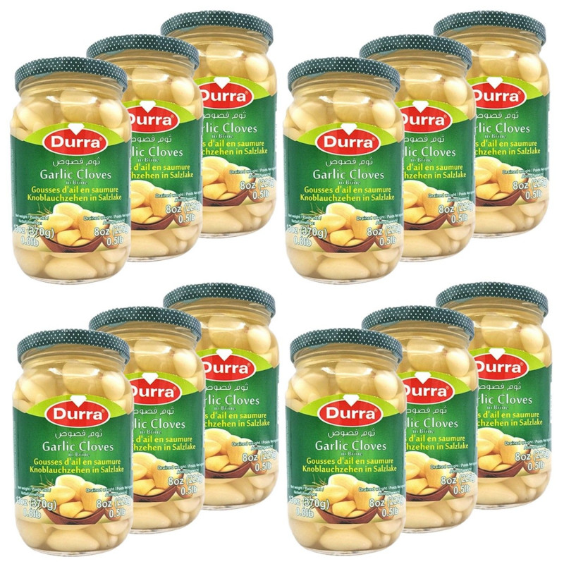 Lot 12x Gousses d'ail marinés - Bocal 370g