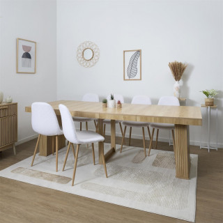 Console table extensible 2 à 10 places SAULK - Beige