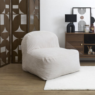 Fauteuil compressé en velours côtelé sans montage BERLIN - Beige