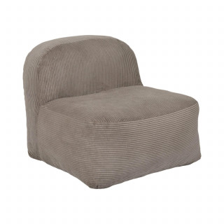 Fauteuil compressé en velours côtelé sans montage BERLIN - Taupe