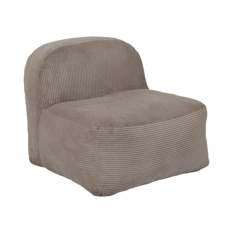 Fauteuil compressé en velours côtelé sans montage BERLIN - Taupe