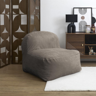 Fauteuil compressé en velours côtelé sans montage BERLIN - Taupe