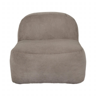 Fauteuil compressé en velours côtelé sans montage BERLIN - Taupe