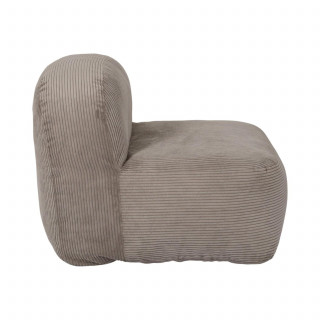 Fauteuil compressé en velours côtelé sans montage BERLIN - Taupe