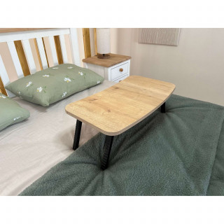 Support d'ordinateur portable pliable effet chêne avec pieds rabattables