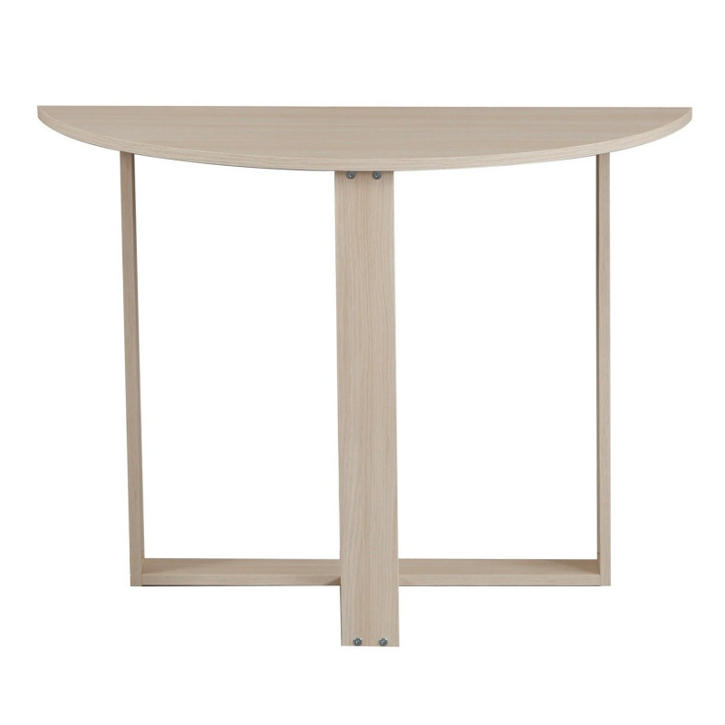 Table console 2-en-1 forme demi-lune Beige - MARBELLE
