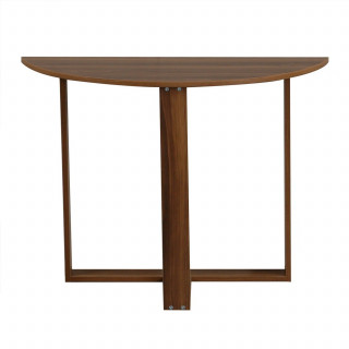 Table console 2-en-1 forme demi-lune MARBELLE - Marron