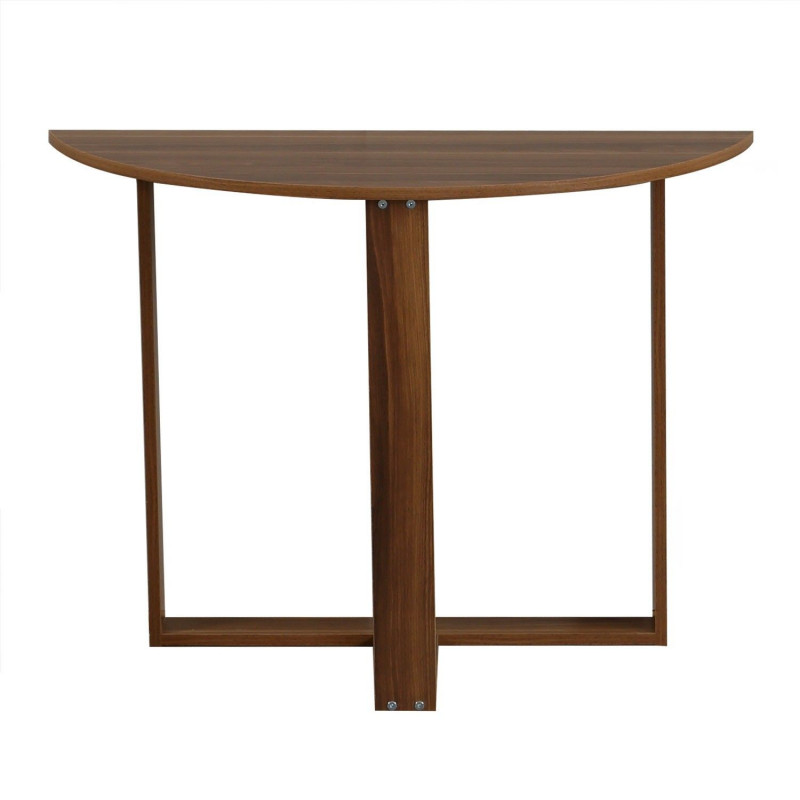 Table console 2-en-1 forme demi-lune MARBELLE - Marron