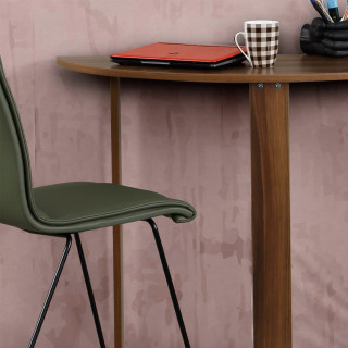 Table console 2-en-1 forme demi-lune MARBELLE - Marron
