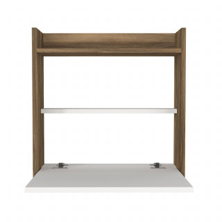 Bureau suspendu rabattable avec rangements Marron et Blanc - HELSINKI