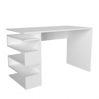 Bureau design blanc avec rangements latéraux - AARHURS
