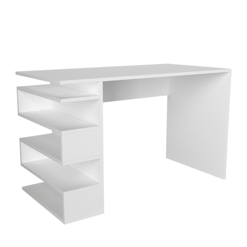 Bureau design blanc avec rangements latéraux - AARHURS