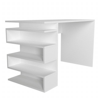 Bureau design blanc avec rangements latéraux - AARHURS