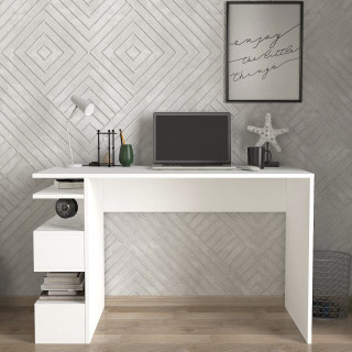 Bureau design blanc avec rangements latéraux - AARHURS