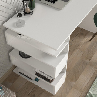 Bureau design blanc avec rangements latéraux - AARHURS