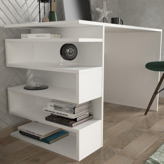 Bureau design blanc avec rangements latéraux - AARHURS