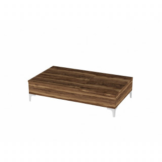 Table basse relevable décor noyer avec rangements intégrés - UPPSALA
