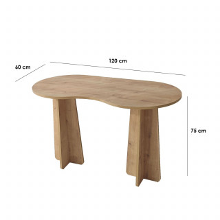 Bureau design organique effet Chêne naturel - BERLIN
