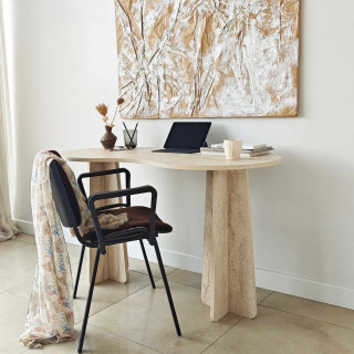 Bureau design organique effet travertin - BERLIN