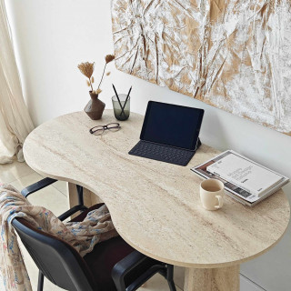 Bureau design organique effet travertin - BERLIN