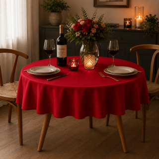Nappe anti-taches ronde Ophy - Diam 180 cm - Rouge