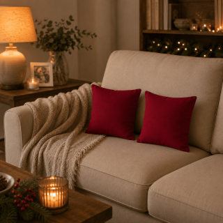 Coussin déhoussable - 38 x 38 cm - Rouge