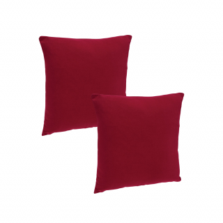 Lot 2x Coussin déhoussable - 38 x 38 cm - Rouge