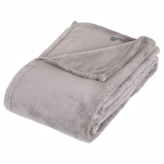 Plaid en microfibre - 125 x 150 cm - Gris