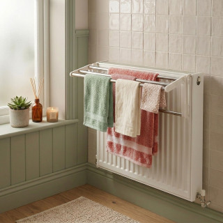 Porte serviette pour radiateur  Butterfly - Aluminium - L. 58/108 cm - 4.15 m d'étendage