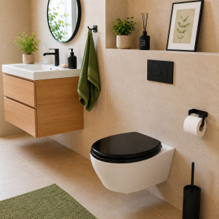 Abattant WC - Bois - Noir