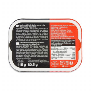 Sardines au piment d'Espelette - Conserve 115g