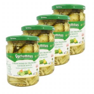 Lot 4x Cornichons aigres-doux en tranches - Bocal 500g