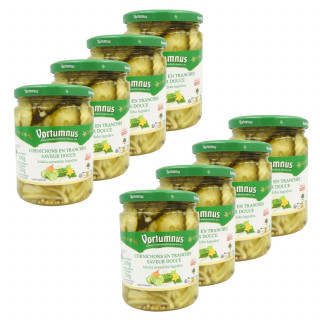 Lot 8x Cornichons aigres-doux en tranches - Bocal 500g