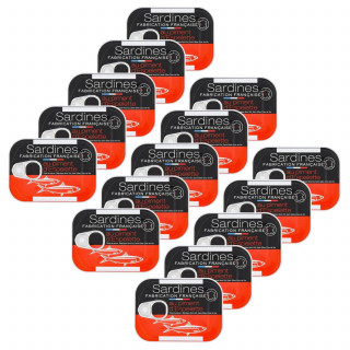 Lot 15x Sardines au piment d'Espelette - Conserve 115g