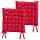 Lot de 2 galettes de chaise tressées - 40 x 40 cm - Rouge
