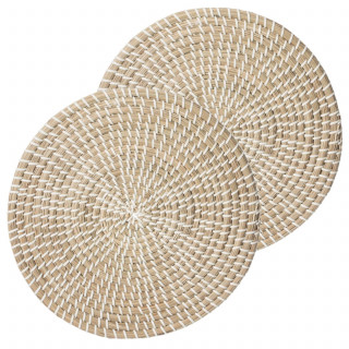 Lot de 2 sets de table en jute MOOD - Diam. 35 cm - Beige
