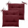 Lot de 2 galettes de chaise d'extérieur KORAI - 40 x 40 cm - Bordeaux