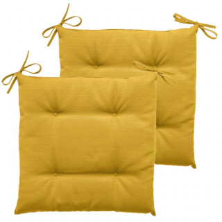 Lot de 2 galettes de chaise d'extérieur KORAI - 40 x 40 cm - Jaune