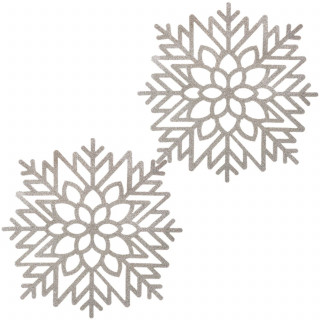 Lot de 2 sets de table en flocon pailleté - Argent