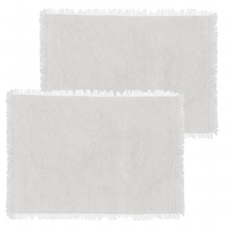 Lot de 2 sets de table en coton MAHA - 45 x 30 cm - Blanc