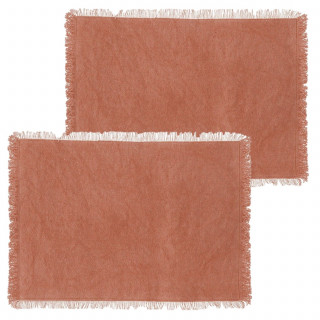 Lot de 2 sets de table en coton MAHA - 45 x 30 cm - Rouge
