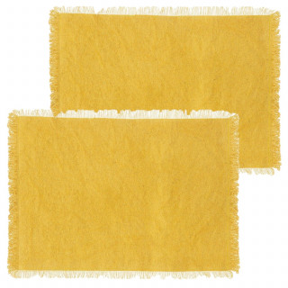 Lot de 2 sets de table en coton MAHA - 45 x 30 cm - Jaune