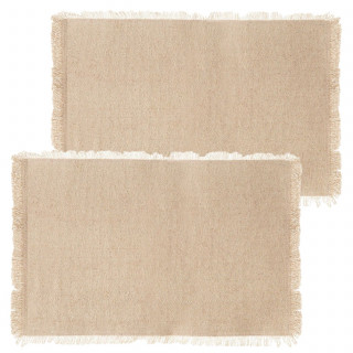 Lot de 2 sets de table en coton MAHA - 45 x 30 cm - Beige