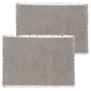 Lot de 2 sets de table en coton MAHA - 45 x 30 cm - Gris