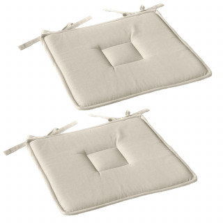 Lot de 2 galettes de chaise en coton PANAMA - Ecru