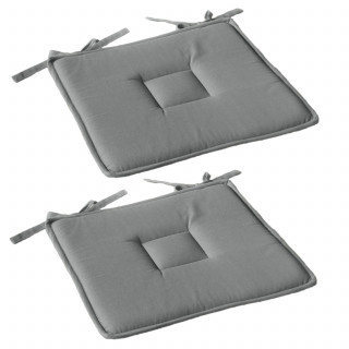 Lot de 2 galettes de chaise en coton PANAMA - Gris