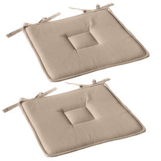 Lot de 2 galettes de chaise en coton PANAMA - Beige
